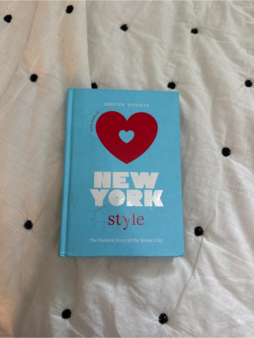 New York Style Hardcover Book - Light Blue with Red Heart